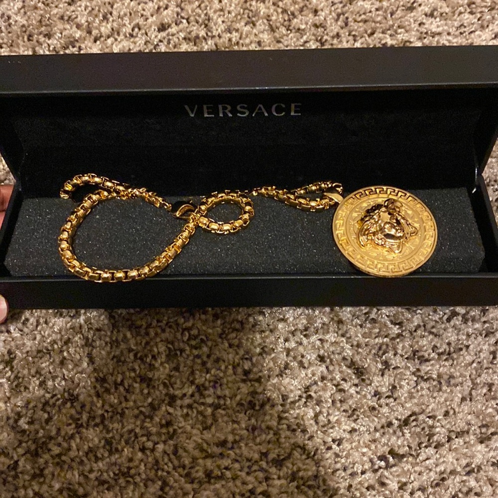Versace Gold plated Medusa Head Medallion Chain